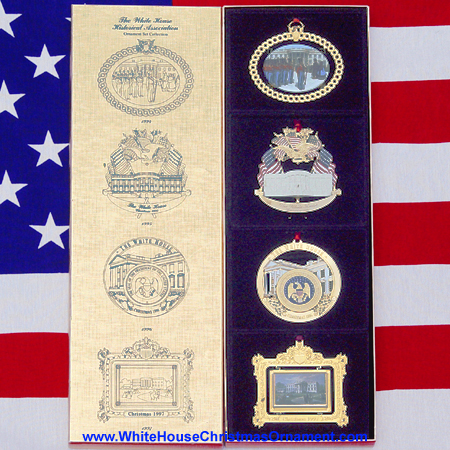 1994-1997 White House Set of Four Christmas Ornaments