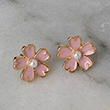 Cherry Blossom Pearl Stud Earrings