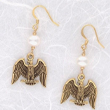 Eagle Soaring Under Moon Drop Earrings