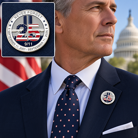 September 11th 25th Anniversary Never Forget Lapel Pin