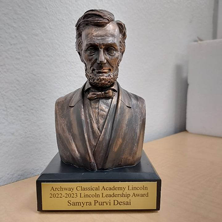 Custom Engraved Abraham Lincoln 6" Bronze Bust