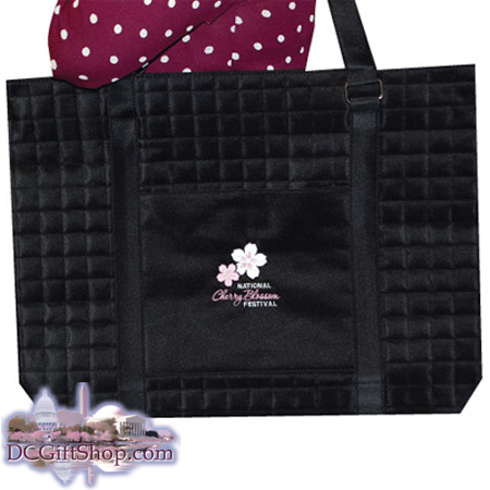 Cherry Blossom Embroidered Quilted Bag