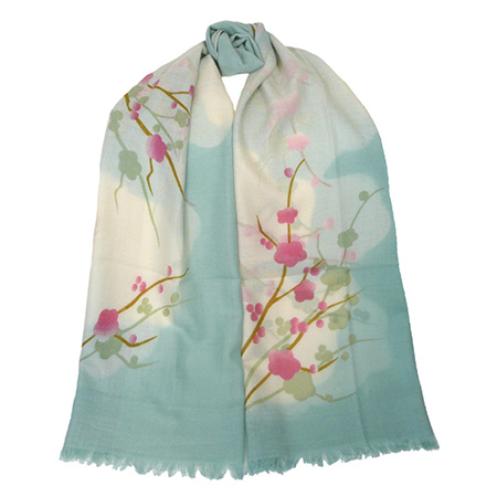 Cherry Blossom Wool Scarf