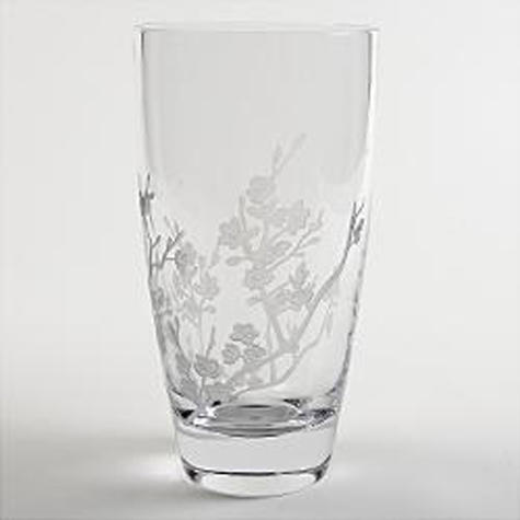 National Cherry Blossom Etched Crystal Vase