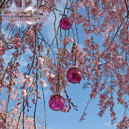 Cherry Blossom Glass Balls