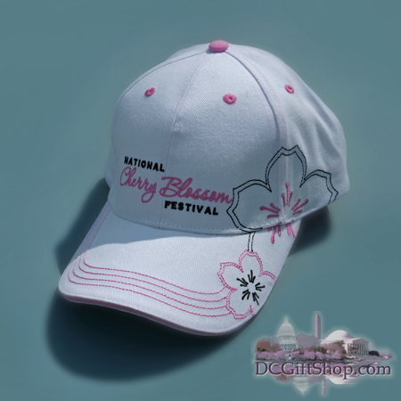 National Cherry Blossom Festival Hat (White)  Cherry Blossoms - Washington  DC Gift Shop & Souvenirs - Your Official Source for White House Gifts