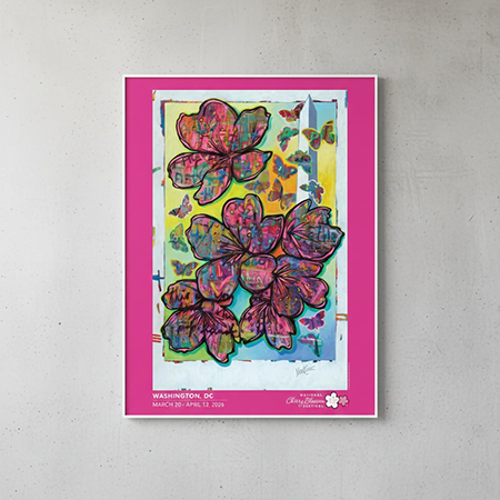 Official 2026 National Cherry Blossom Festival Poster - America in Bloom by Tim Yanke