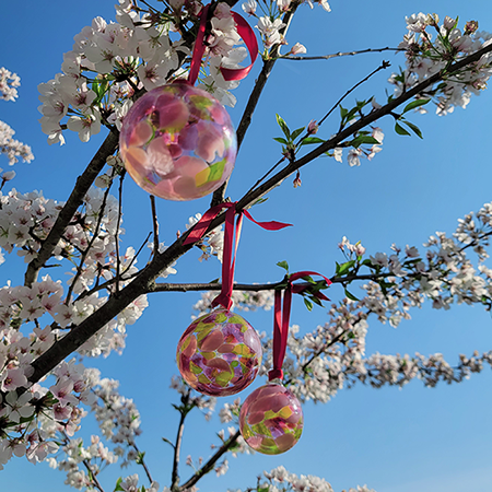 Sakura Peace Glass Balls (Set of 3)