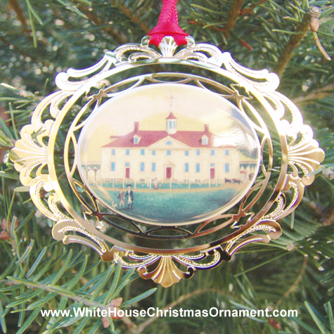 1993 Mount Vernon West Front Painting Circa 1792 Ornament