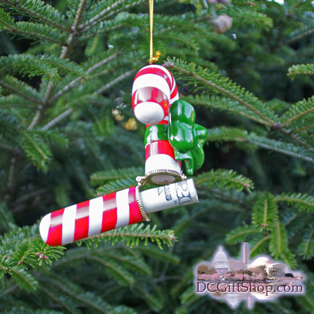 Candy Cane Gift Box Ornament