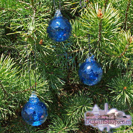 Cobalt Blue Glass Balls (Set of 3)