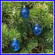 Set of 3 Cobalt Blue Glass Balls