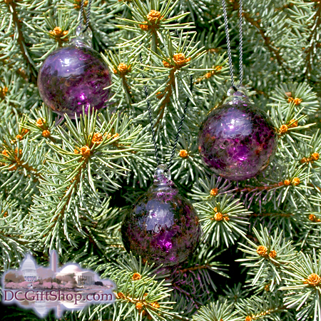 Set of 3 Purple Haze Glass Balls