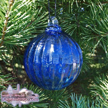 Cobalt Blue Glass Optic Ball 3"