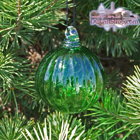 Emerald Green Glass Optic Ball 3"