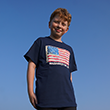 American Flag T Shirt - Navy Blue