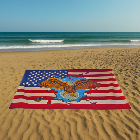USA Freedom Guardian Eagle Flag Towel