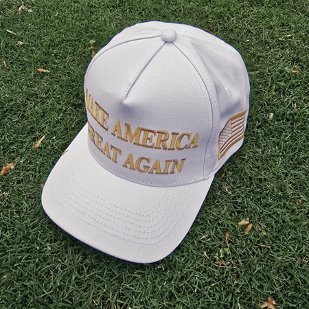 White and Gold Make America Great Again Cap