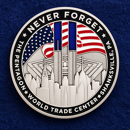 September 11th 25th Anniversary Never Forget Challenge Coin