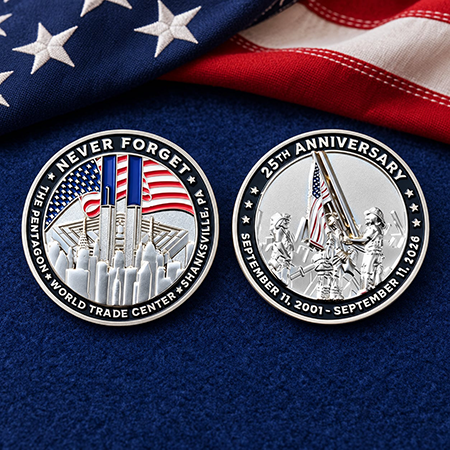 September 11th 25th Anniversary Never Forget Challenge Coin