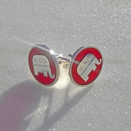 RNC Red and Silver Elephant Cufflinks