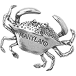 Pewter Maryland Crab Paperweight