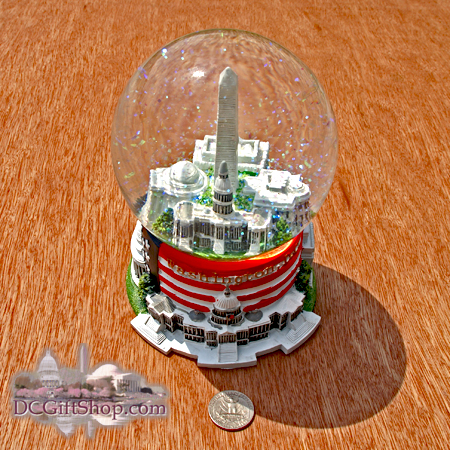 Large Washington DC Musical Snow Globe