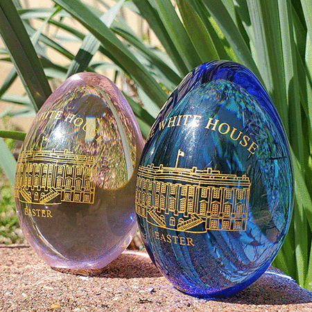 White House Glass Easter Egg Set