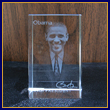 Barack Obama 3D Holographic Glass Paperweight