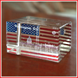 White House and American Flag 3D Paperweight