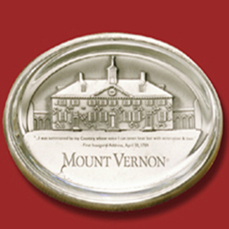 Mount Vernon Glass / Pewter Paperweight