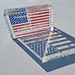 Mini 3D DC Flag Laser Paperweight
