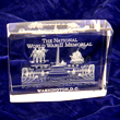 The National World War II Memorial Glass 3-D Laser Etched Paperweight