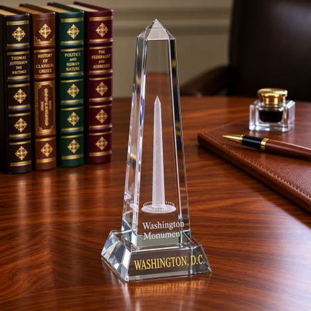 Small Washington Monument Glass Paperweight