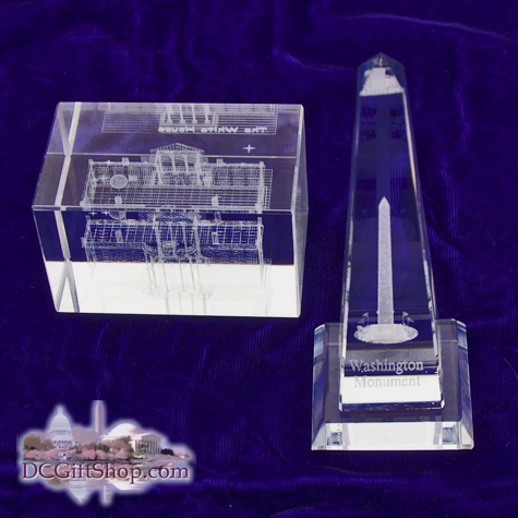 Washington DC Glass Paperweight Set