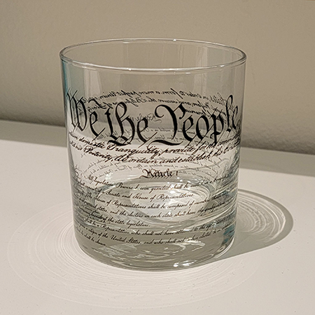 United States Constitution Rocks Glass