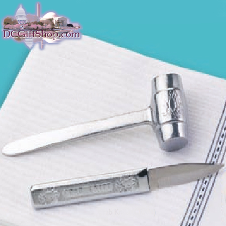 Pewter Crab Knife and Mallet Set