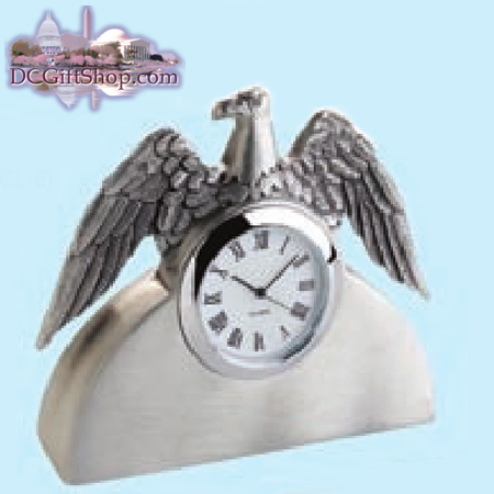 Pewter Eagle Clock