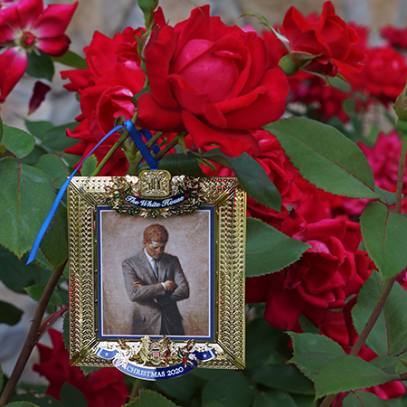 White House Ornament and Rose Plant Set