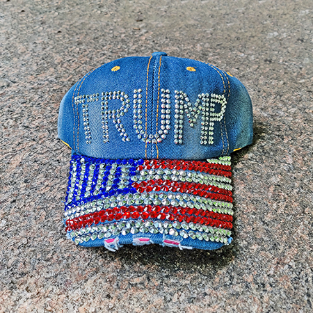 Trump Rhinestone American Flag Baseball Cap