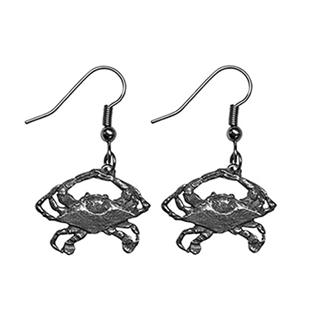 Pewter Crab Dangle Earrings