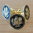 Black and Gold-Great Seal Cufflinks and Lapel Pin Set