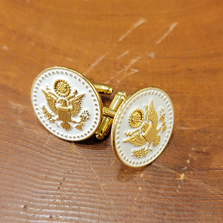 White Gold Great Seal Cufflinks