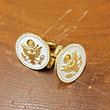 White Gold Great Seal Cufflinks