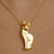 Elegance Cat Gold Pendant with Chain
