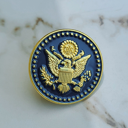 The Golden Seal Lapel Pin - Blue