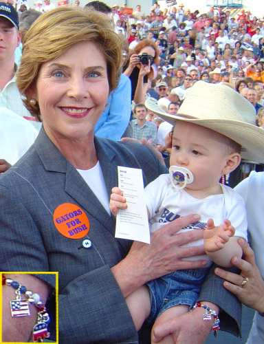 Laura Bush Stretch Elephant American Flag Bracelet