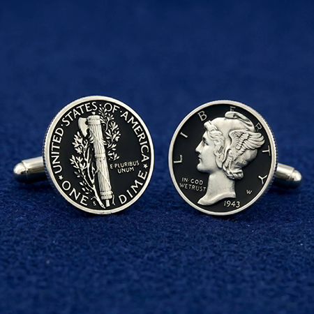 Mercury Head Dime Cufflinks