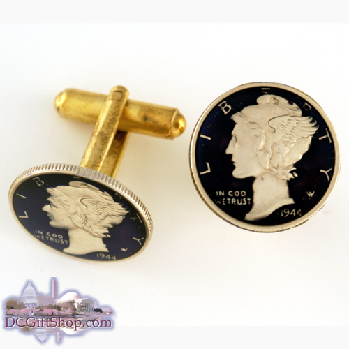 Mercury Head Dime Cufflinks