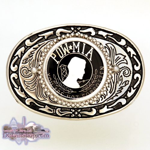 POW MIA Medallion Belt Buckle